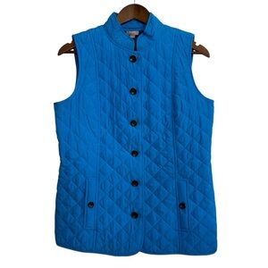 J. Jill vest womens small blue poly filled quilted sports preppy classic outdoor
